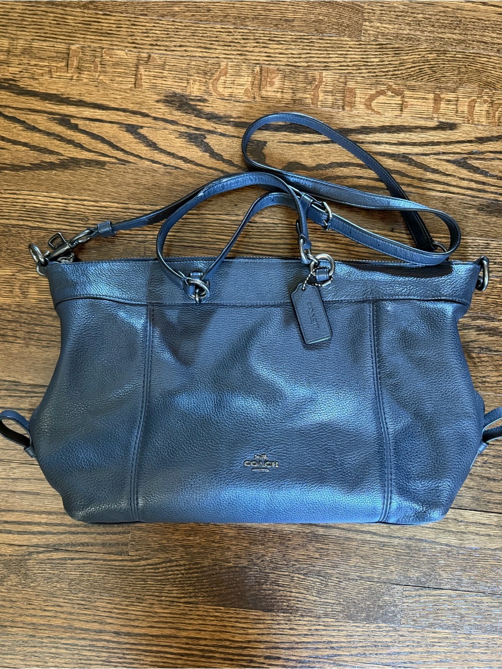 Coach Navy Blue Leather Purse/handbag